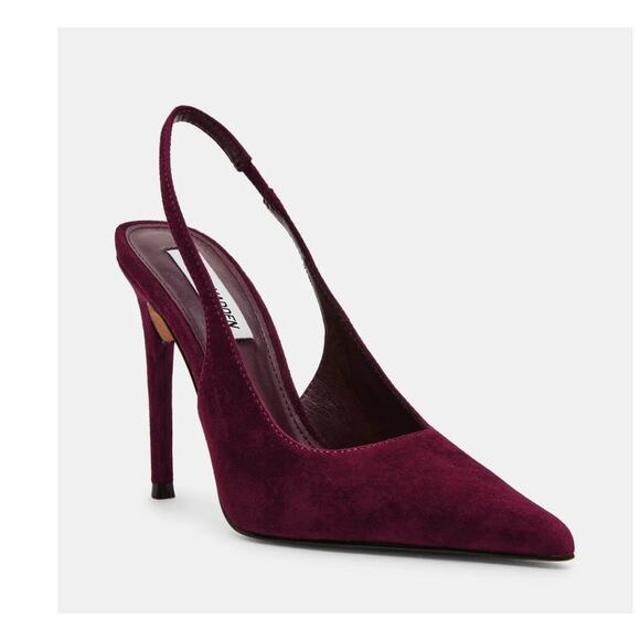 New Steve Madden Reyes Burgundy Suede Slingback Heel 7M - Picture 1 of 10